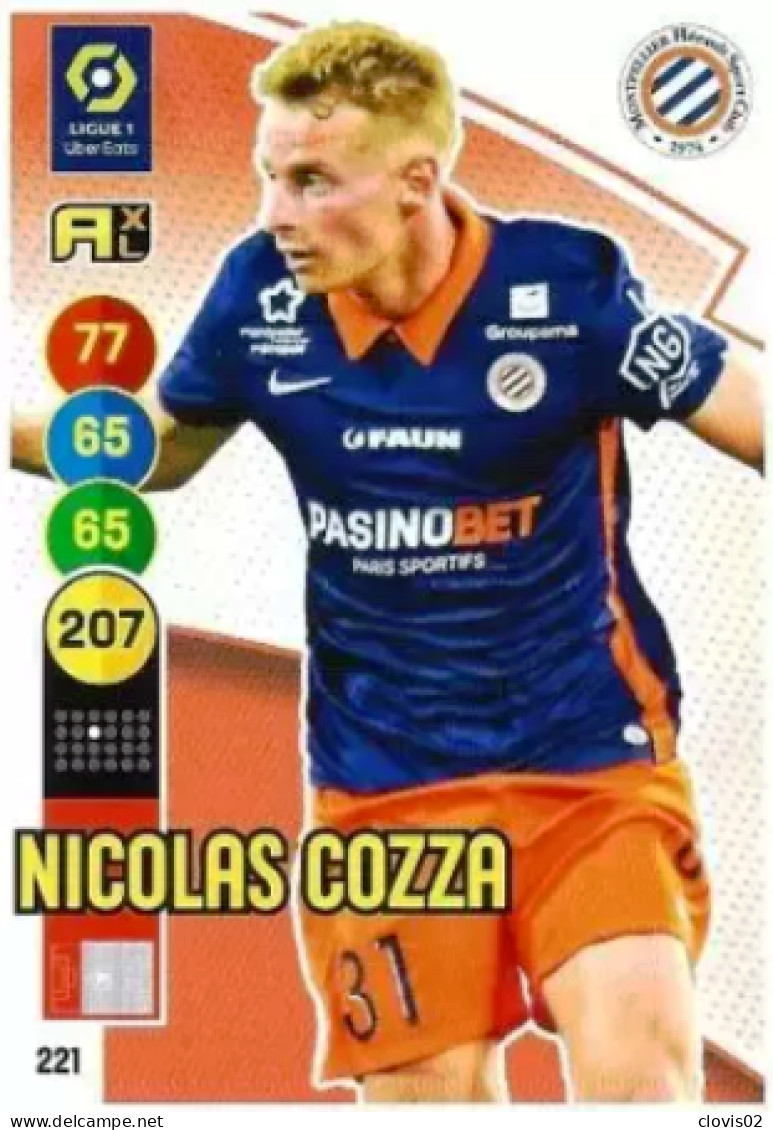 221 Nicolas Cozza - Montpellier HSC - Panini Adrenalyn XL LIGUE 1 - 2021-2022 Carte Football - Trading Cards