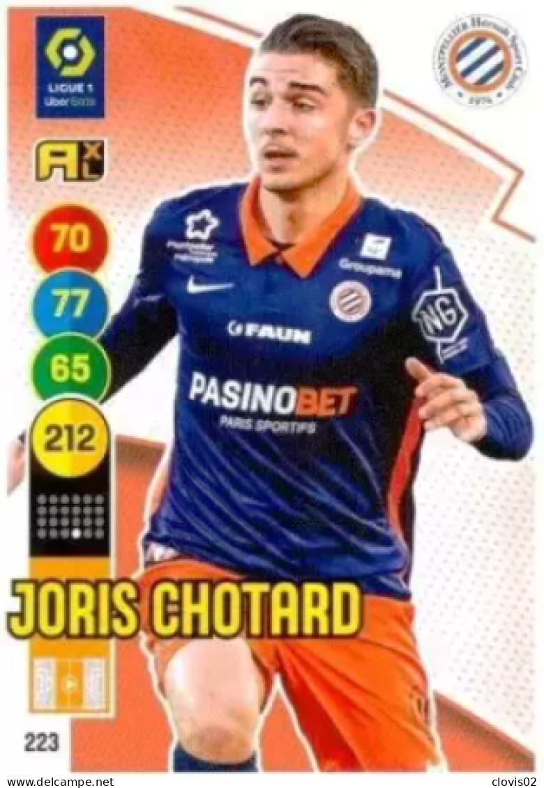 223 Joris Chotard - Montpellier HSC - Panini Adrenalyn XL LIGUE 1 - 2021-2022 Carte Football - Trading Cards