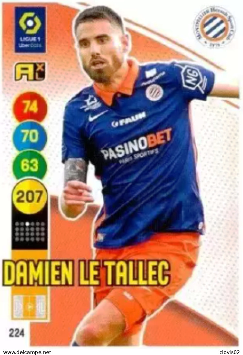 224 Damien Le Tallec - Montpellier HSC - Panini Adrenalyn XL LIGUE 1 - 2021-2022 Carte Football - Trading Cards