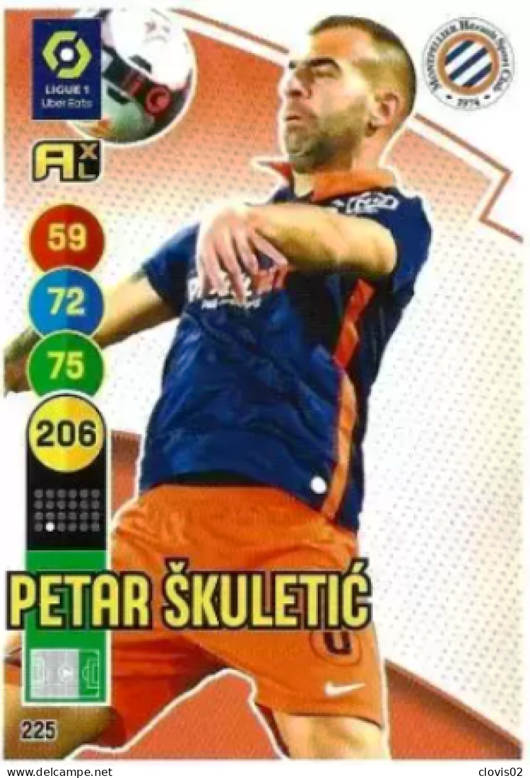 225 Petar Skuletić - Montpellier HSC - Panini Adrenalyn XL LIGUE 1 - 2021-2022 Carte Football - Trading Cards