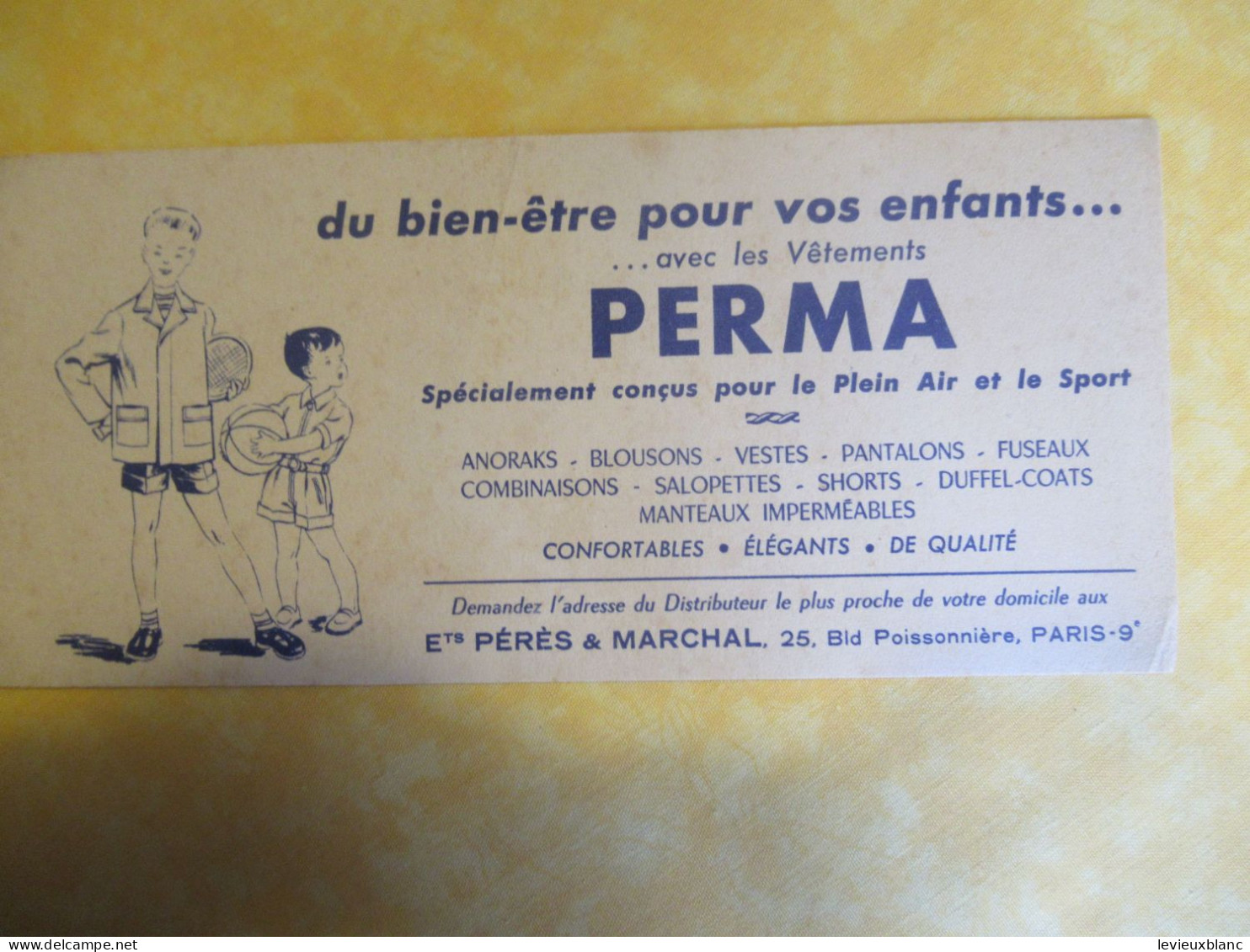 /Vêtement  /" PERMA"/Pour Le Plein Air Et Le Sport/Ets Pérés & Marchal/ Paris /Vers 1950-1960   BUV737 - S