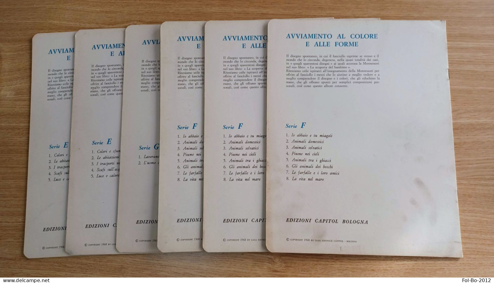 Avviamento Al Colore E Alle Forme 6 Fascicoli Da Colorare Edizione Capitol Bologna 1968 - Games