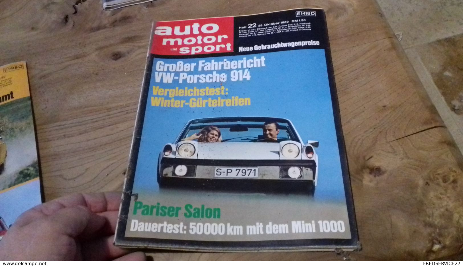 142 / AUTO MOTOR UND SPORT N° 22 1969  GROBER FAHRBERICHT VW PORSCHE 914 - Auto En Transport