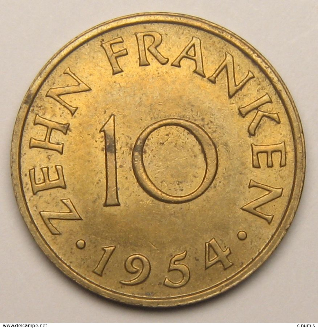 10 Franken Territoire De La Sarre, 1954 - 10 Franchi