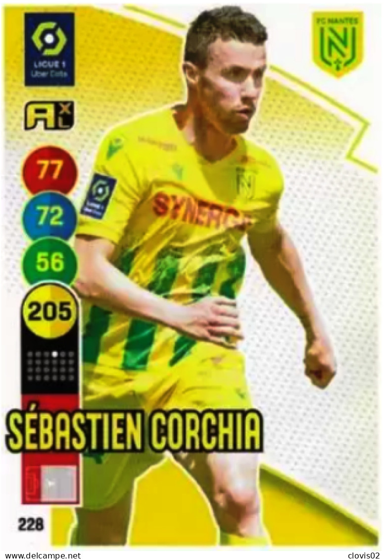 228 Sébastien Corchia - FC Nantes - Panini Adrenalyn XL LIGUE 1 - 2021-2022 Carte Football - Trading Cards