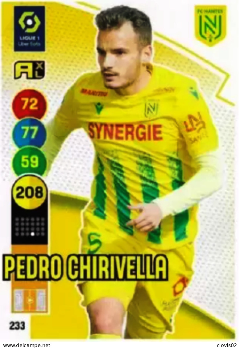 233 Pedro Chirivella - FC Nantes - Panini Adrenalyn XL LIGUE 1 - 2021-2022 Carte Football - Trading Cards