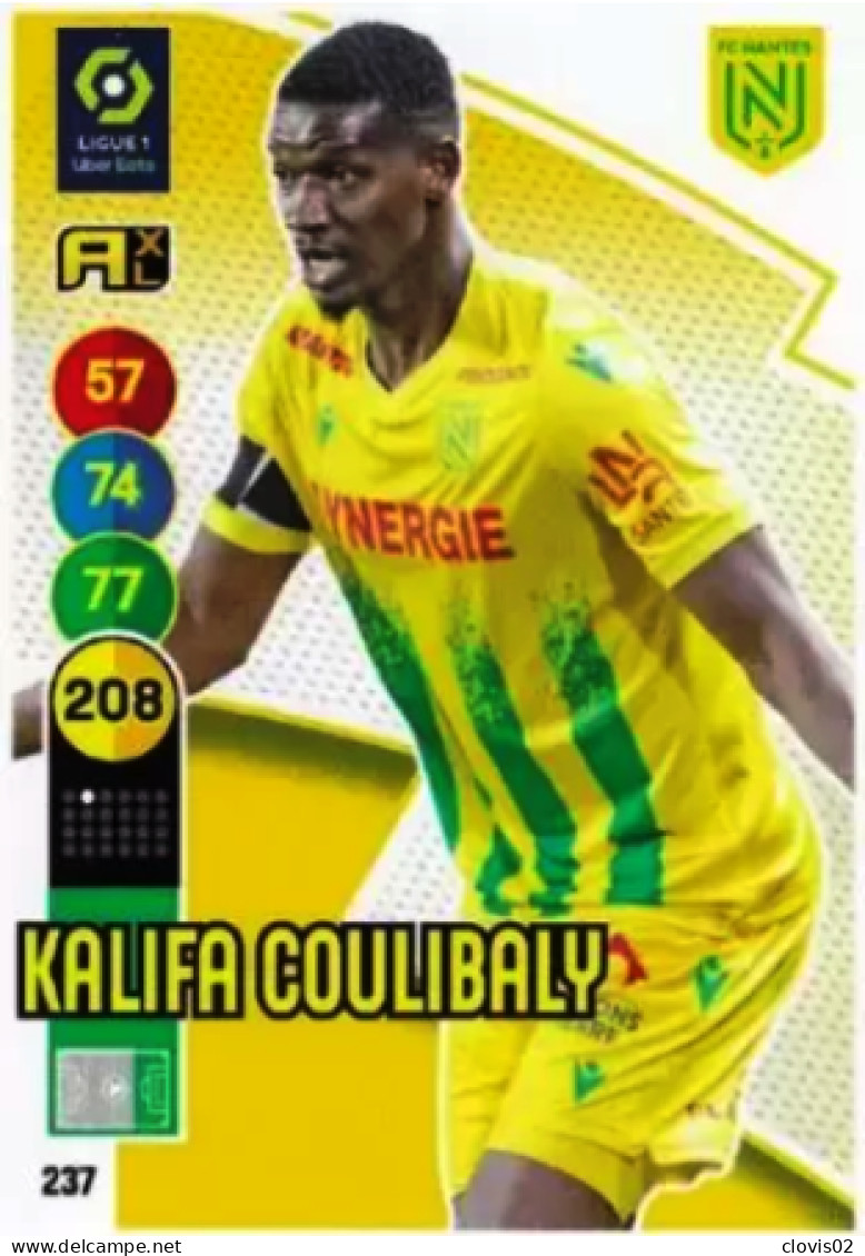 237 Kalifa Coulibaly - FC Nantes - Panini Adrenalyn XL LIGUE 1 - 2021-2022 Carte Football - Trading Cards