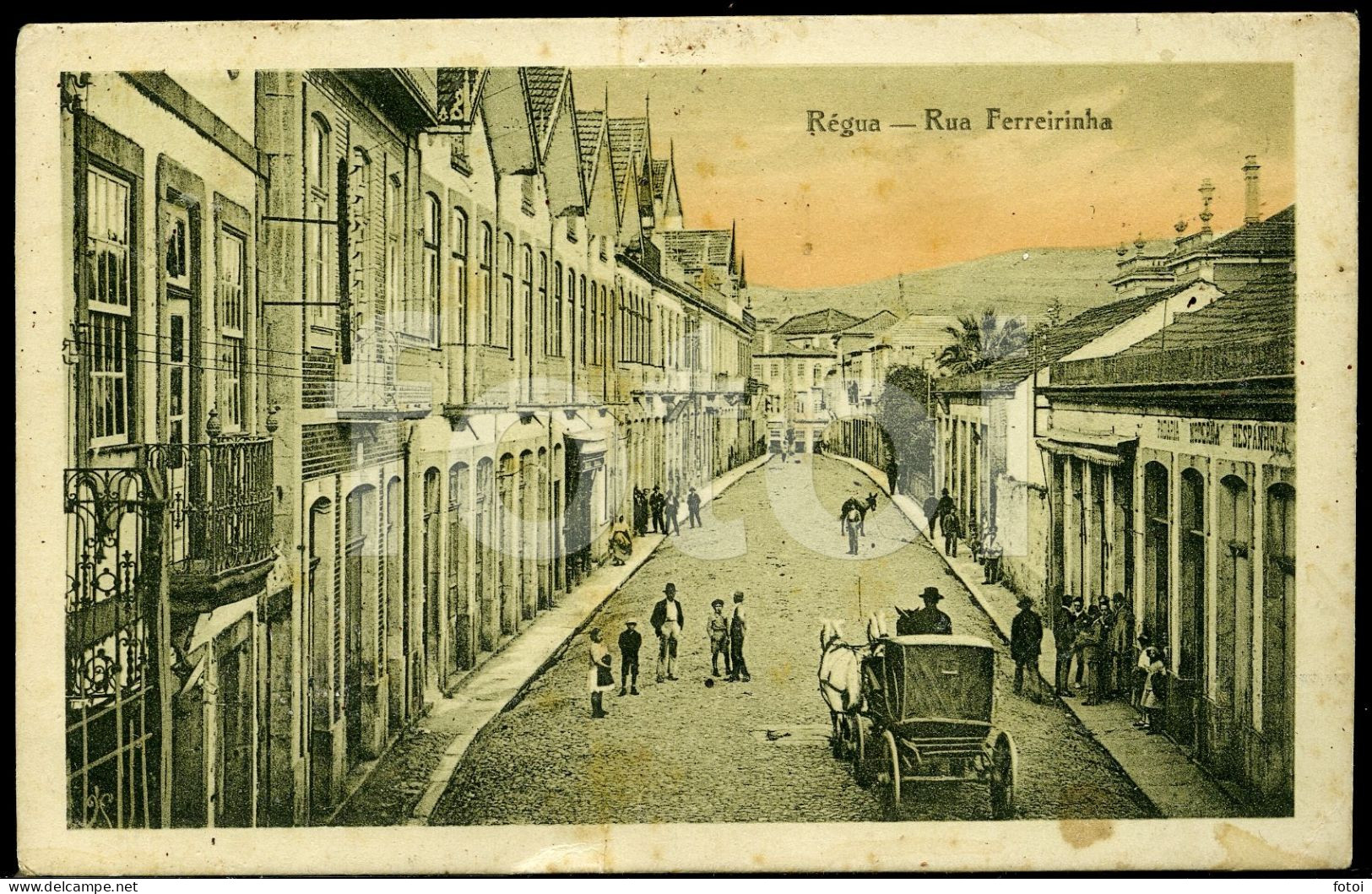 OLD POSTCARD RUA PESO DA REGUA DOURO VILA REAL PORTUGAL CARTE POSTALE - Vila Real