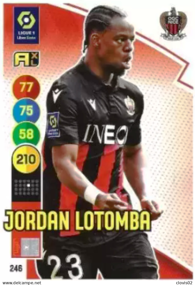 246 Jordan Lotomba - OGC Nice - Panini Adrenalyn XL LIGUE 1 - 2021-2022 Carte Football - Trading Cards