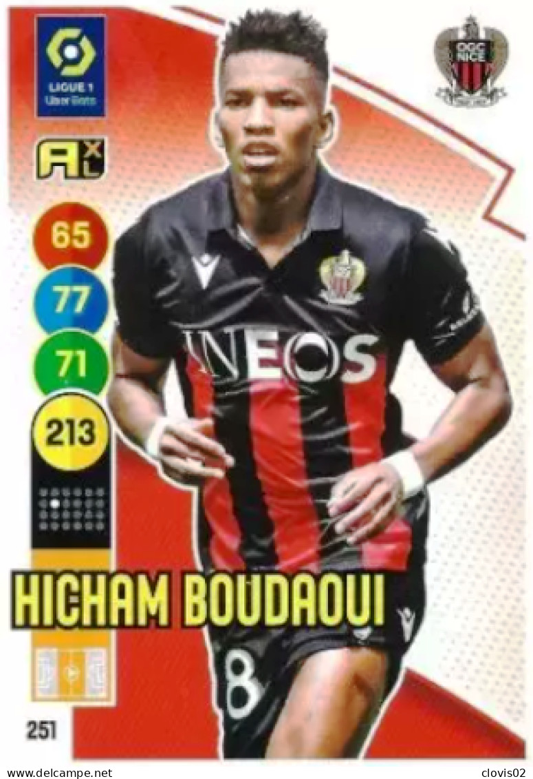 251 Hicham Boudaoui - OGC Nice - Panini Adrenalyn XL LIGUE 1 - 2021-2022 Carte Football - Trading Cards