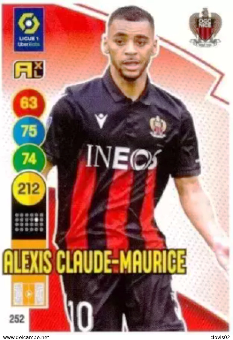 252 Alexis Claude-Maurice - OGC Nice - Panini Adrenalyn XL LIGUE 1 - 2021-2022 Carte Football - Trading Cards