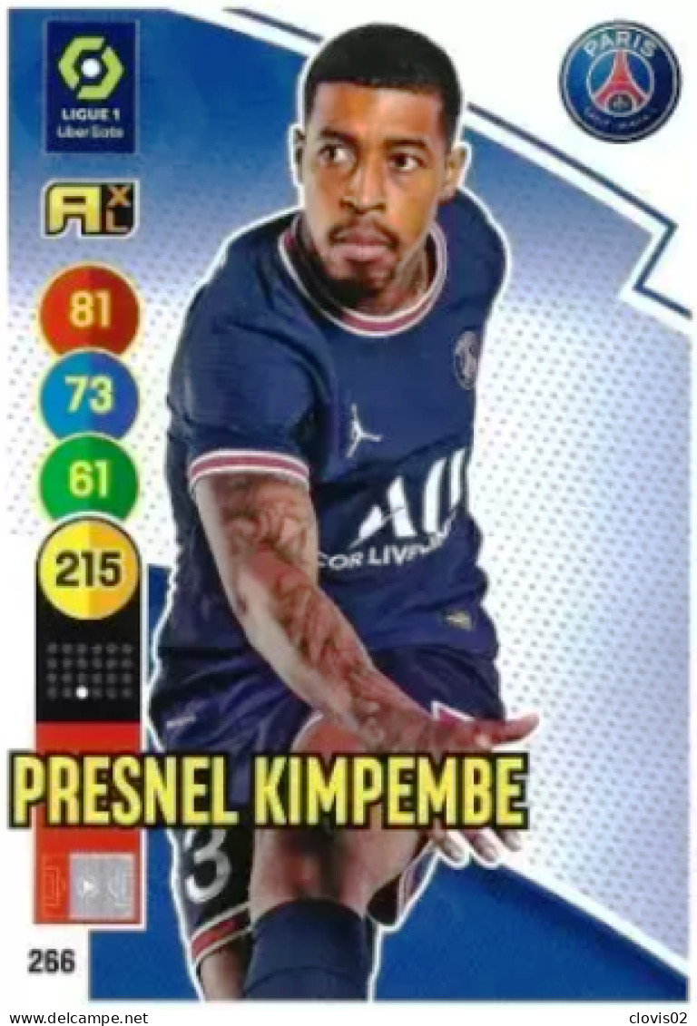 266 Presnel Kimpembe - Paris Saint-Germain - Panini Adrenalyn XL LIGUE 1 - 2021-2022 Carte Football - Trading Cards