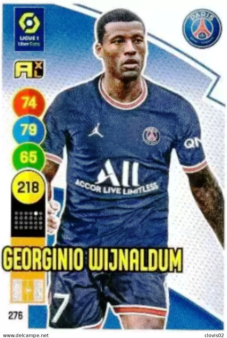 276 Georginio Wijnaldum - Paris Saint-Germain - Panini Adrenalyn XL LIGUE 1 - 2021-2022 Carte Football - Trading Cards