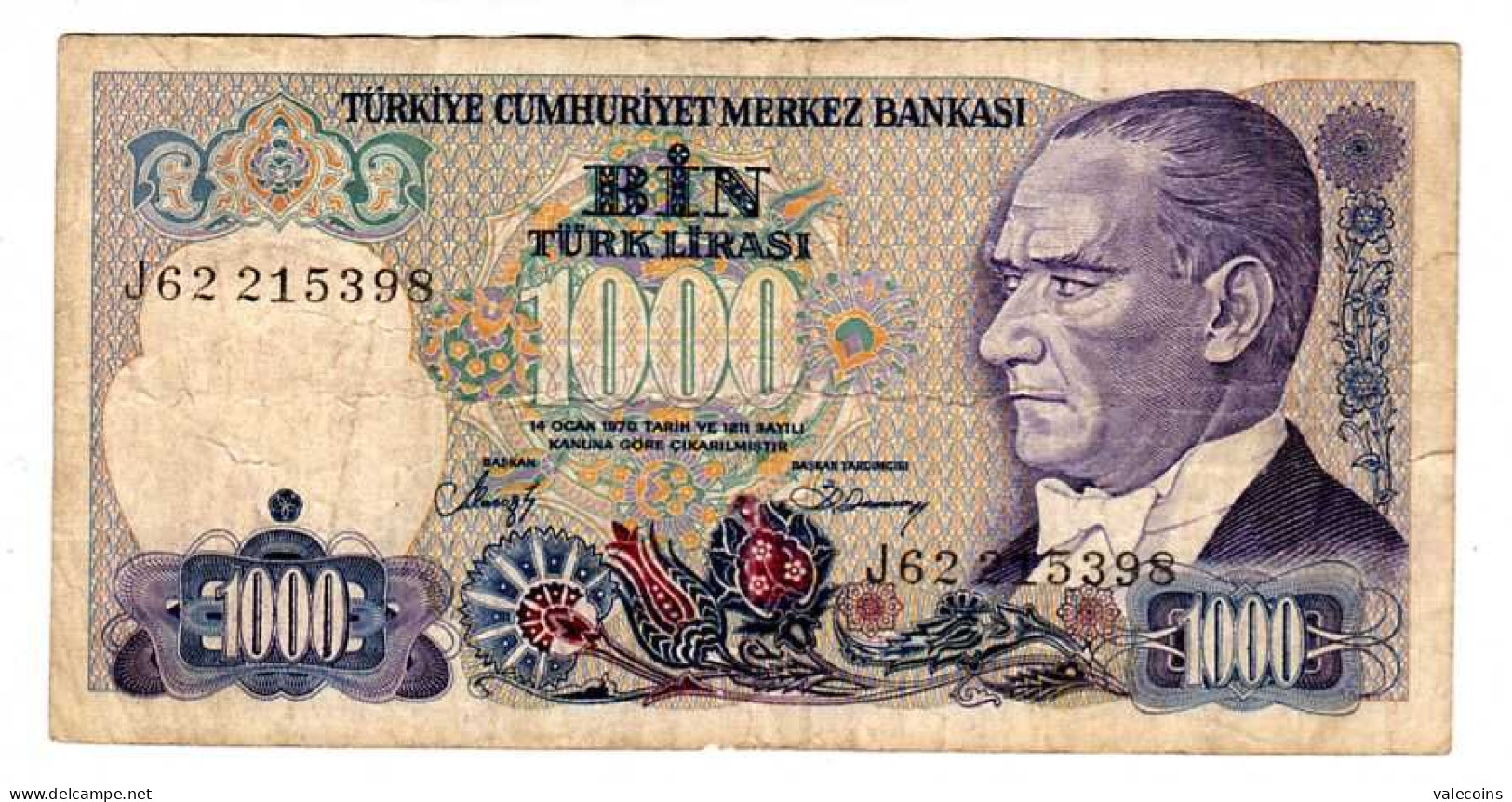 TURCHIA TURKEY - 1000 Lira - ND (1988) - P. 196 - Series II - VF+ - Turquie