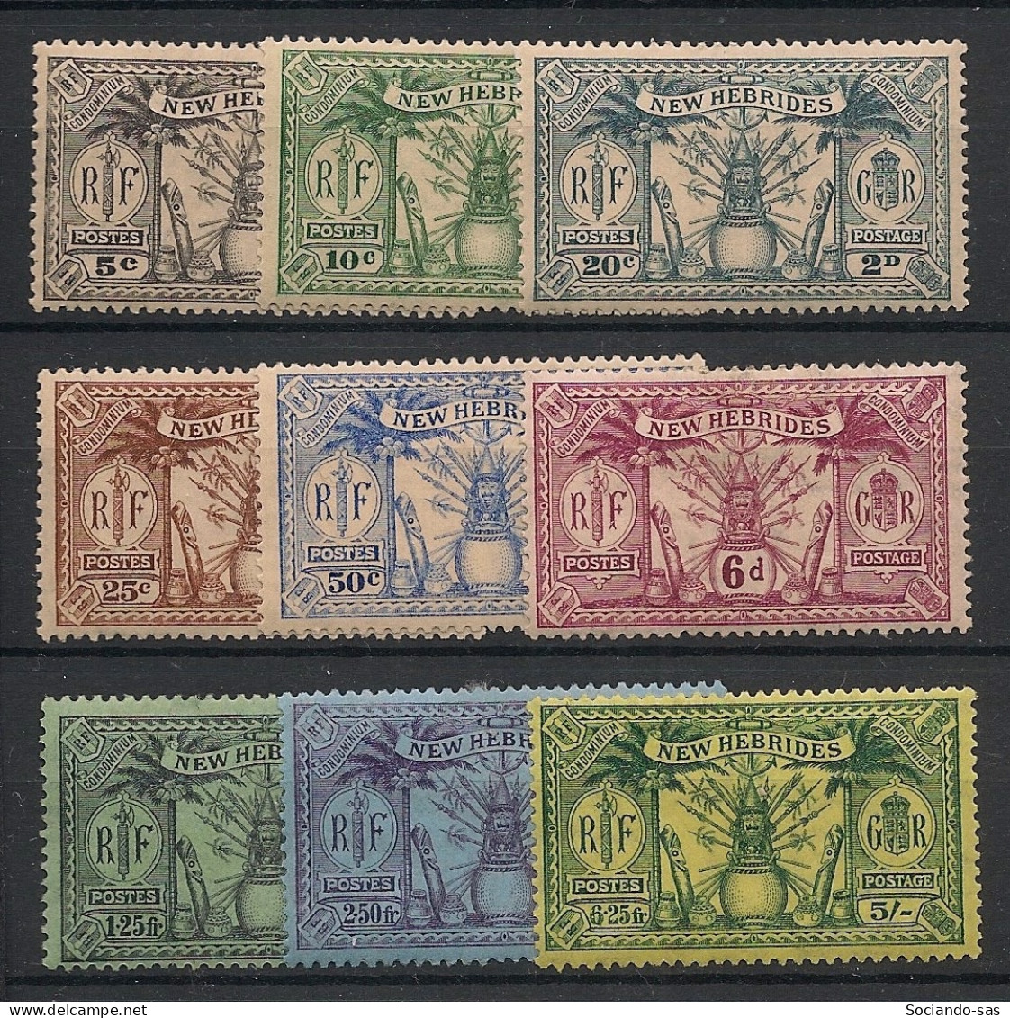 NOUVELLES-HEBRIDES - 1925 - N°YT. 91 à 99 - Série Complète - Neuf * / MH VF - Neufs