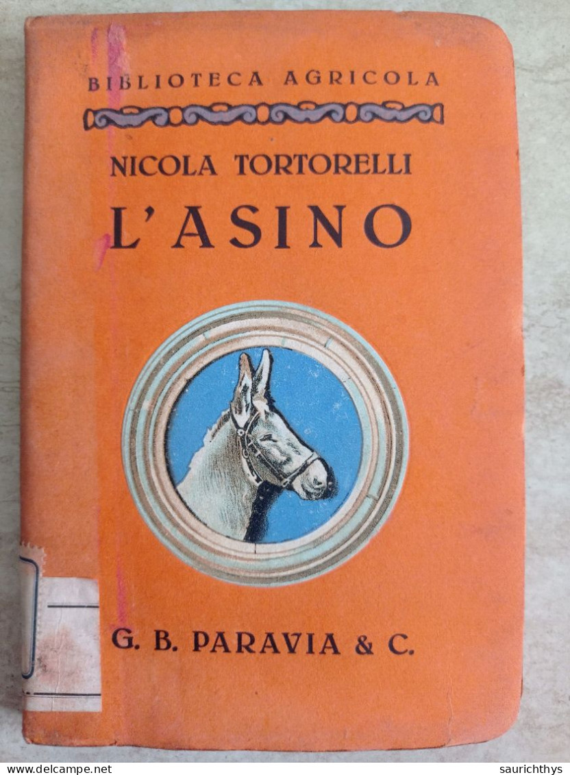 Biblioteca Agricola Nicola Tortorelli L'asino G. B. Paravia 1927 Timbro Opera Nazionale Combattenti - Other & Unclassified