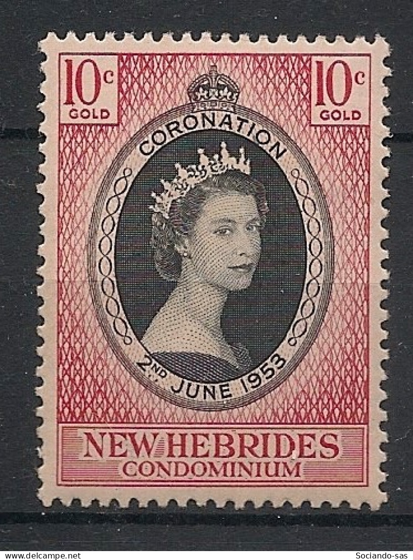 NOUVELLES-HEBRIDES - 1953 - N°YT. 166 - Queen Elisabeth 2 - Neuf * / MH VF - Unused Stamps