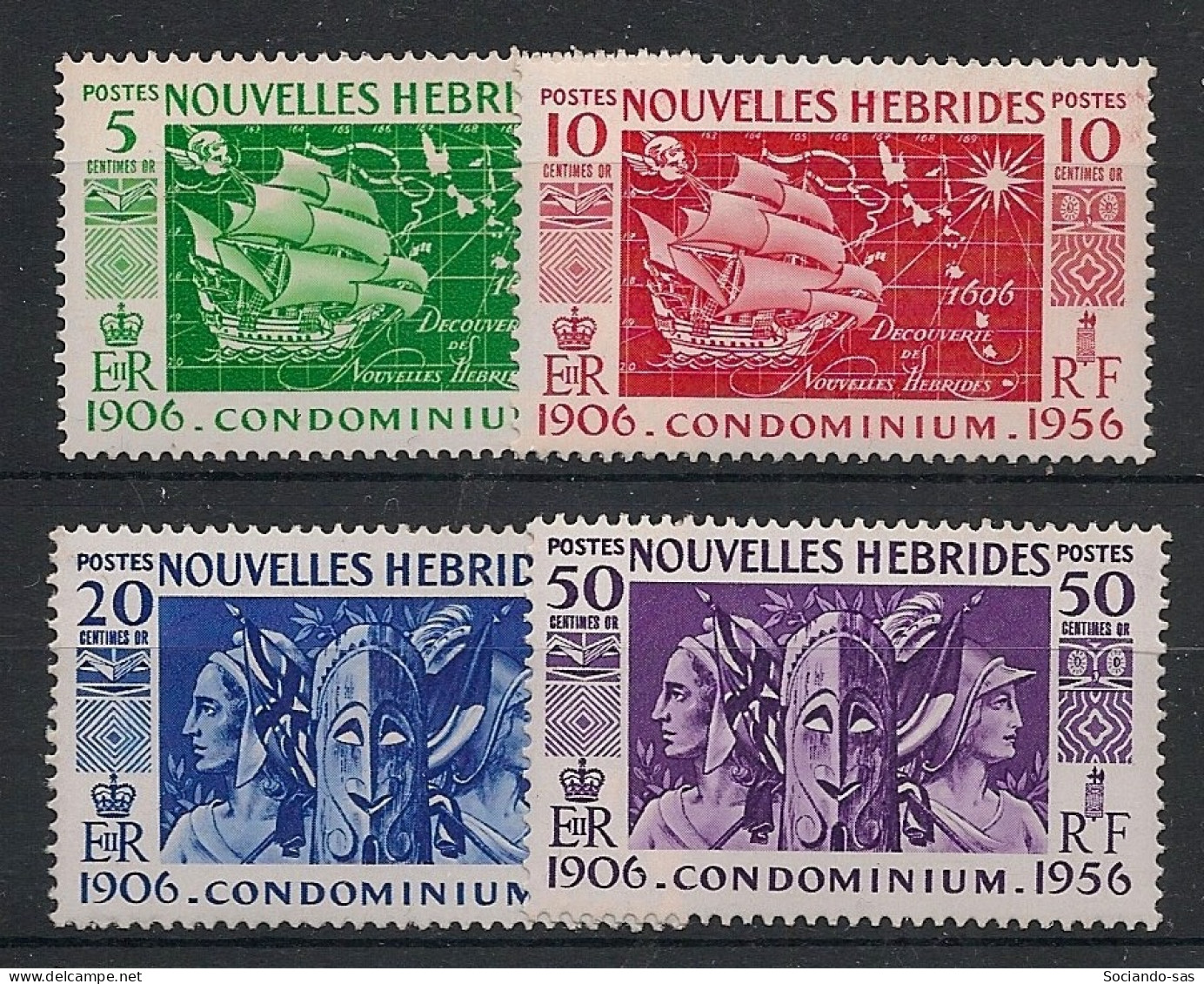 NOUVELLES-HEBRIDES - 1956 - N°YT. 167 à 170 - Série Complète - Neuf * / MH VF - Ungebraucht