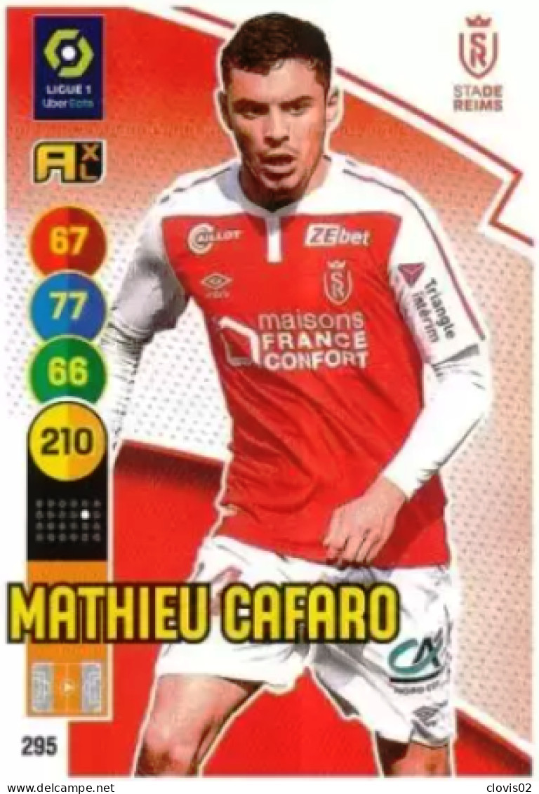 295 Mathieu Cafaro - Stade De Reims - Panini Adrenalyn XL LIGUE 1 - 2021-2022 Carte Football - Trading Cards