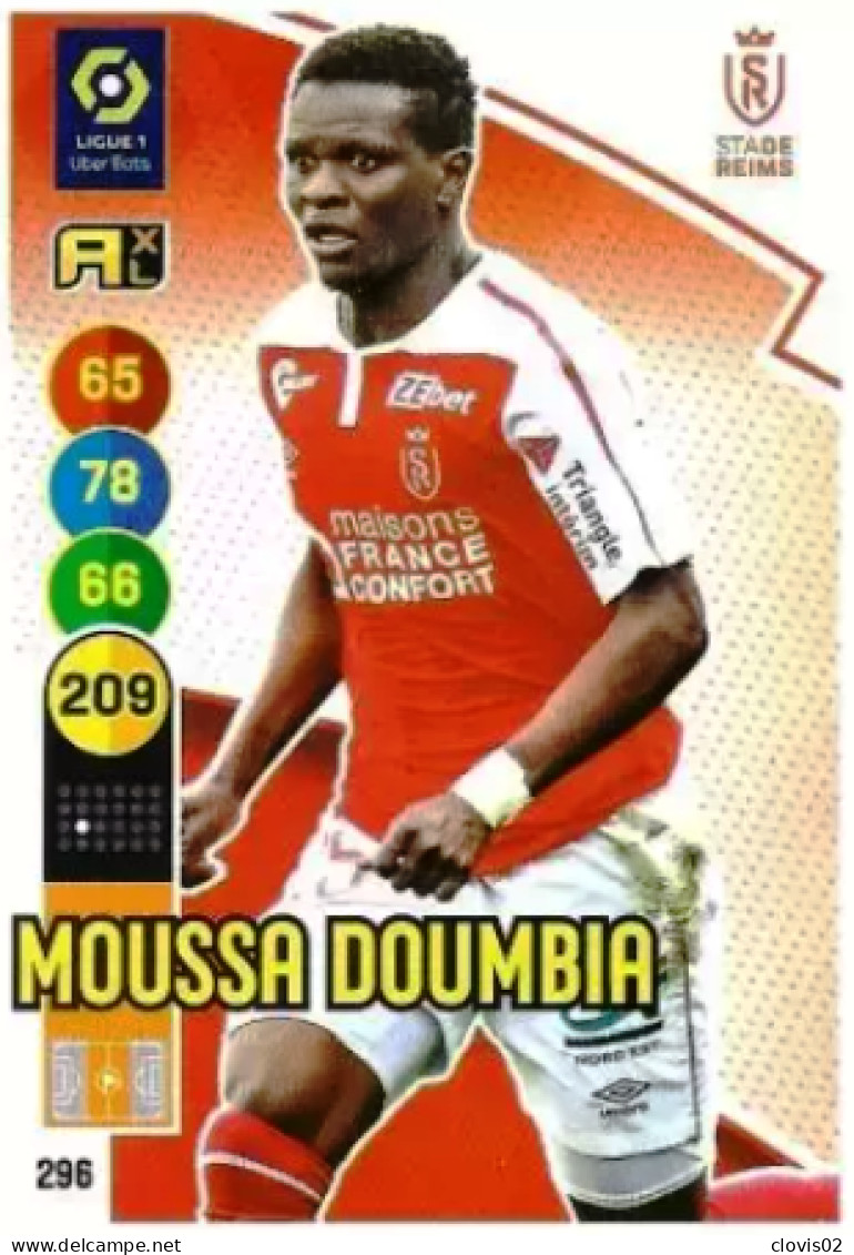 296 Moussa Doumbia - Stade De Reims - Panini Adrenalyn XL LIGUE 1 - 2021-2022 Carte Football - Trading Cards