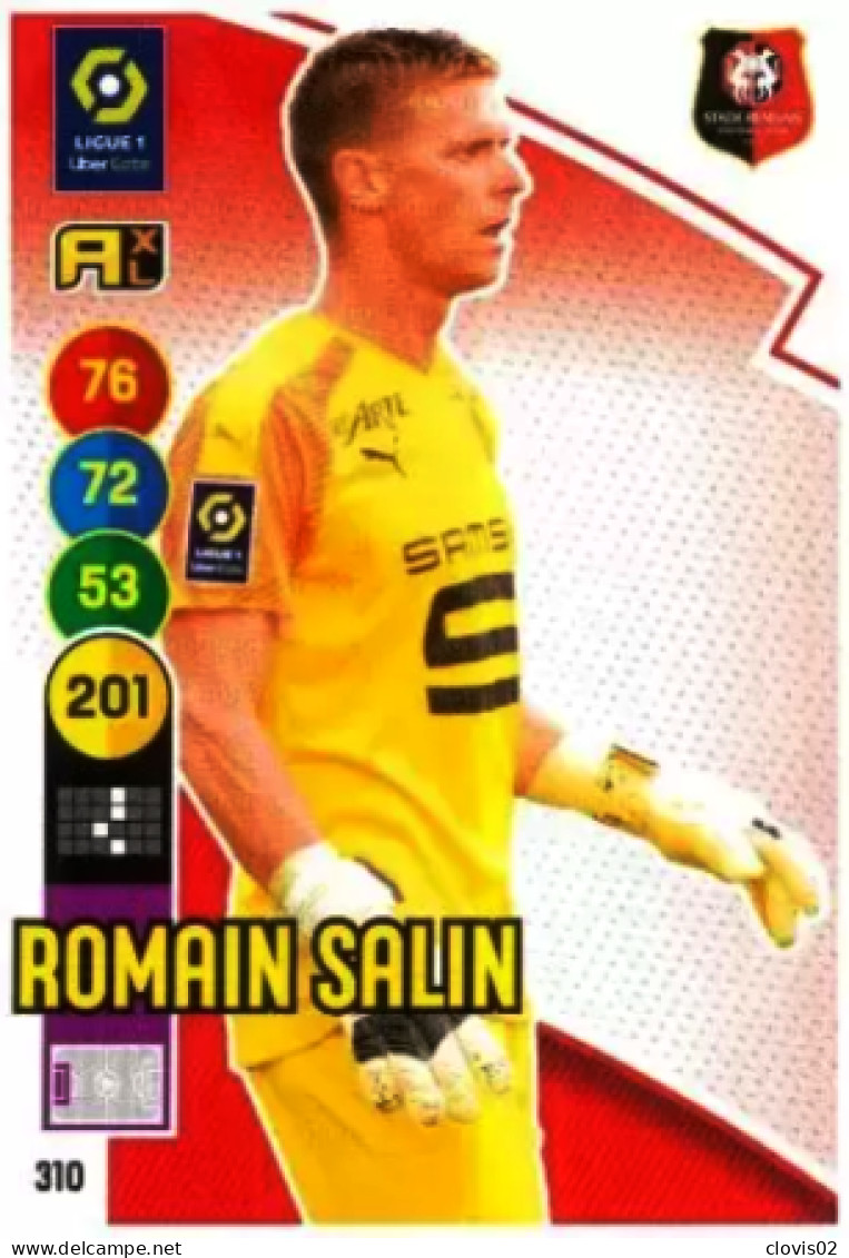 310 Romain Salin - Stade Rennais FC - Panini Adrenalyn XL LIGUE 1 - 2021-2022 Carte Football - Trading Cards