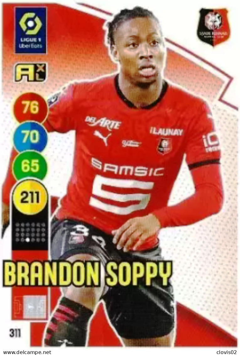 311 Brandon Soppy - Stade Rennais FC - Panini Adrenalyn XL LIGUE 1 - 2021-2022 Carte Football - Trading Cards