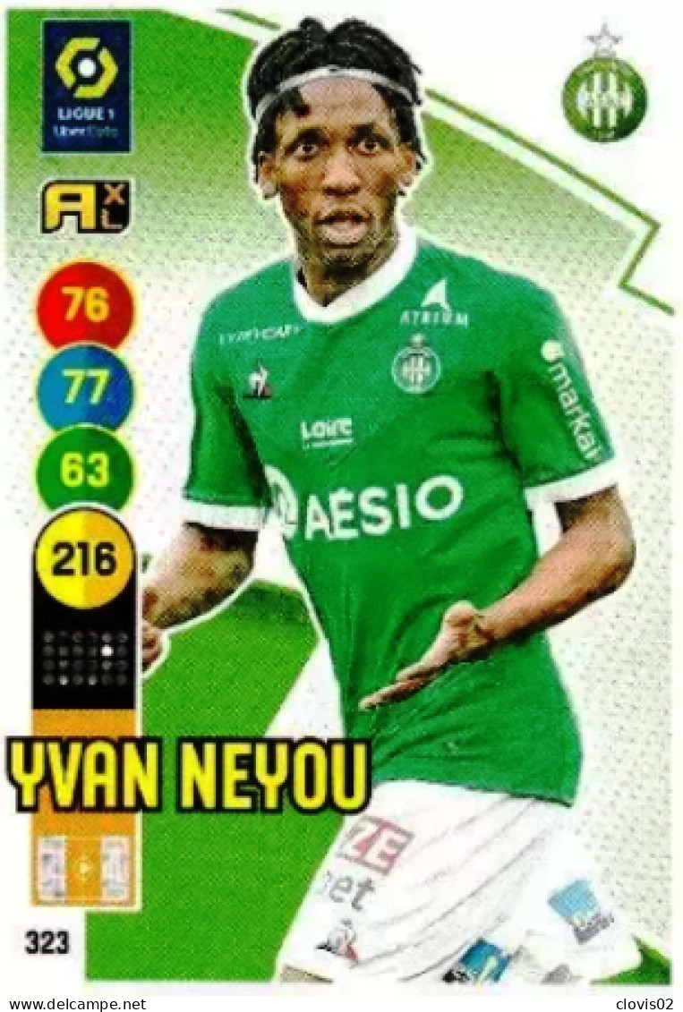 323 Yvan Neyou - AS Saint-Étienne - Panini Adrenalyn XL LIGUE 1 - 2021-2022 Carte Football - Trading Cards