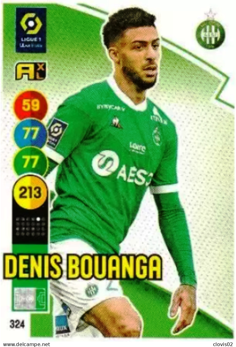 324 Denis Bouanga - AS Saint-Étienne - Panini Adrenalyn XL LIGUE 1 - 2021-2022 Carte Football - Trading Cards