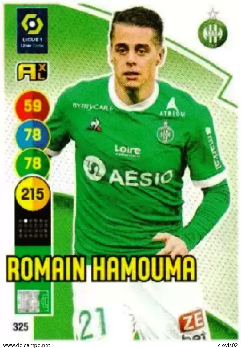 325 Romain Hamouma - AS Saint-Étienne - Panini Adrenalyn XL LIGUE 1 - 2021-2022 Carte Football - Trading Cards