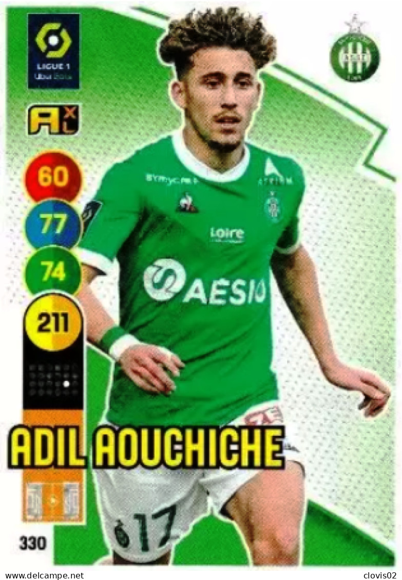 330 Adil Aouchiche - AS Saint-Étienne - Panini Adrenalyn XL LIGUE 1 - 2021-2022 Carte Football - Trading Cards