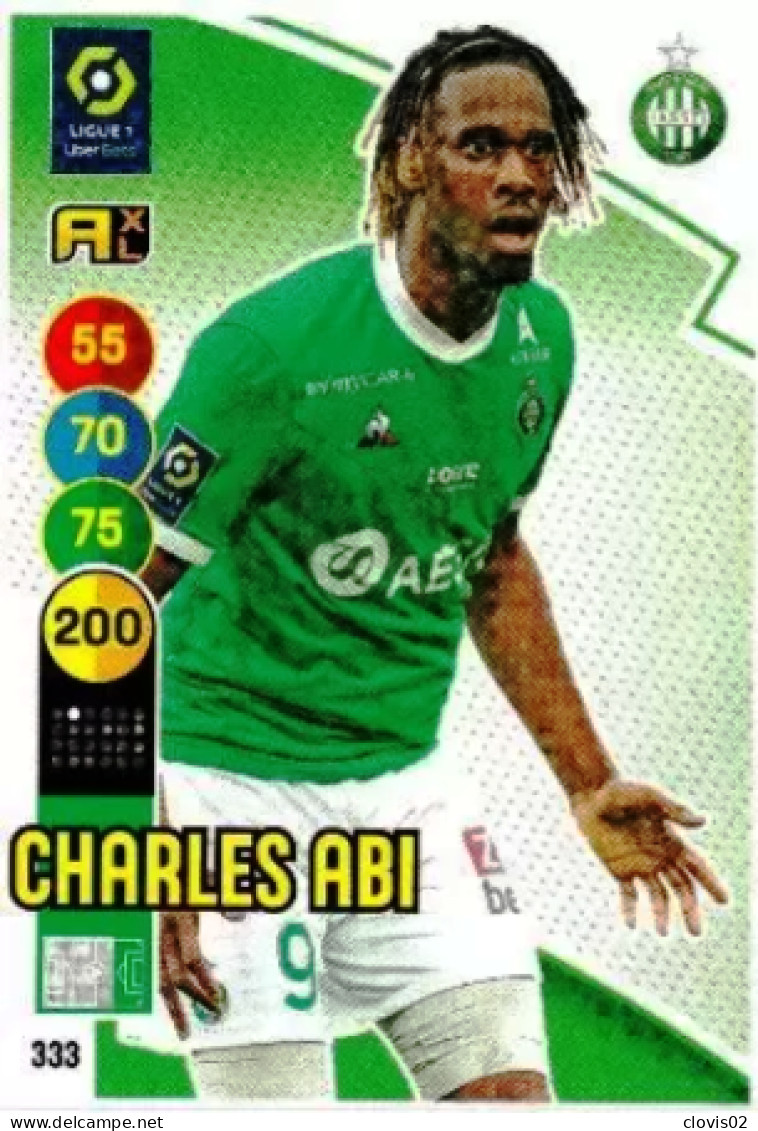 333 Charles Abi - AS Saint-Étienne - Panini Adrenalyn XL LIGUE 1 - 2021-2022 Carte Football - Trading Cards