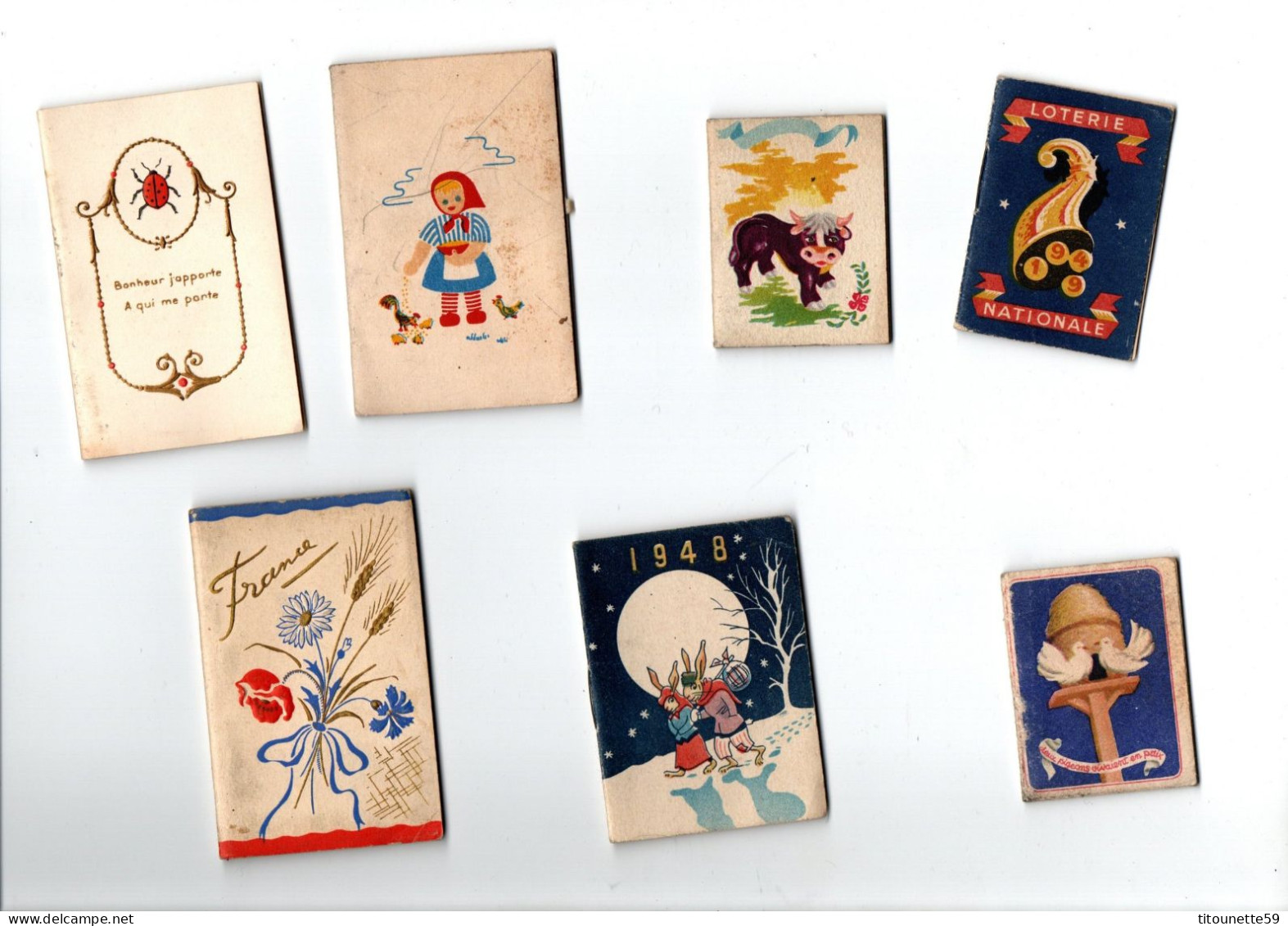 7 CALENDRIERS De POCHE PETIT FORMAT : 1942 -1948 -1949 - 1950 - 1951 - Et 2 De 1952 - Grand Format : 1941-60