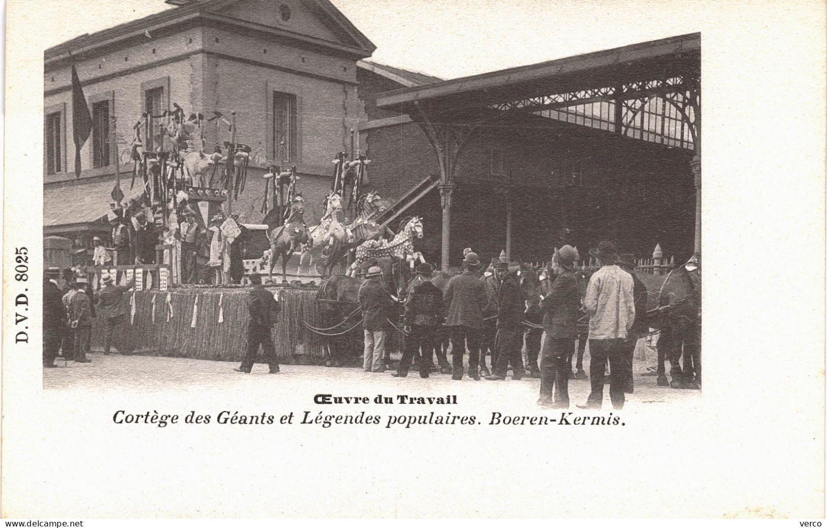 Carte POSTALE Ancienne De  BRUXELLES - OEUVRE Du TRAVAIL / Cortége Des GEANTS ... - Feesten En Evenementen