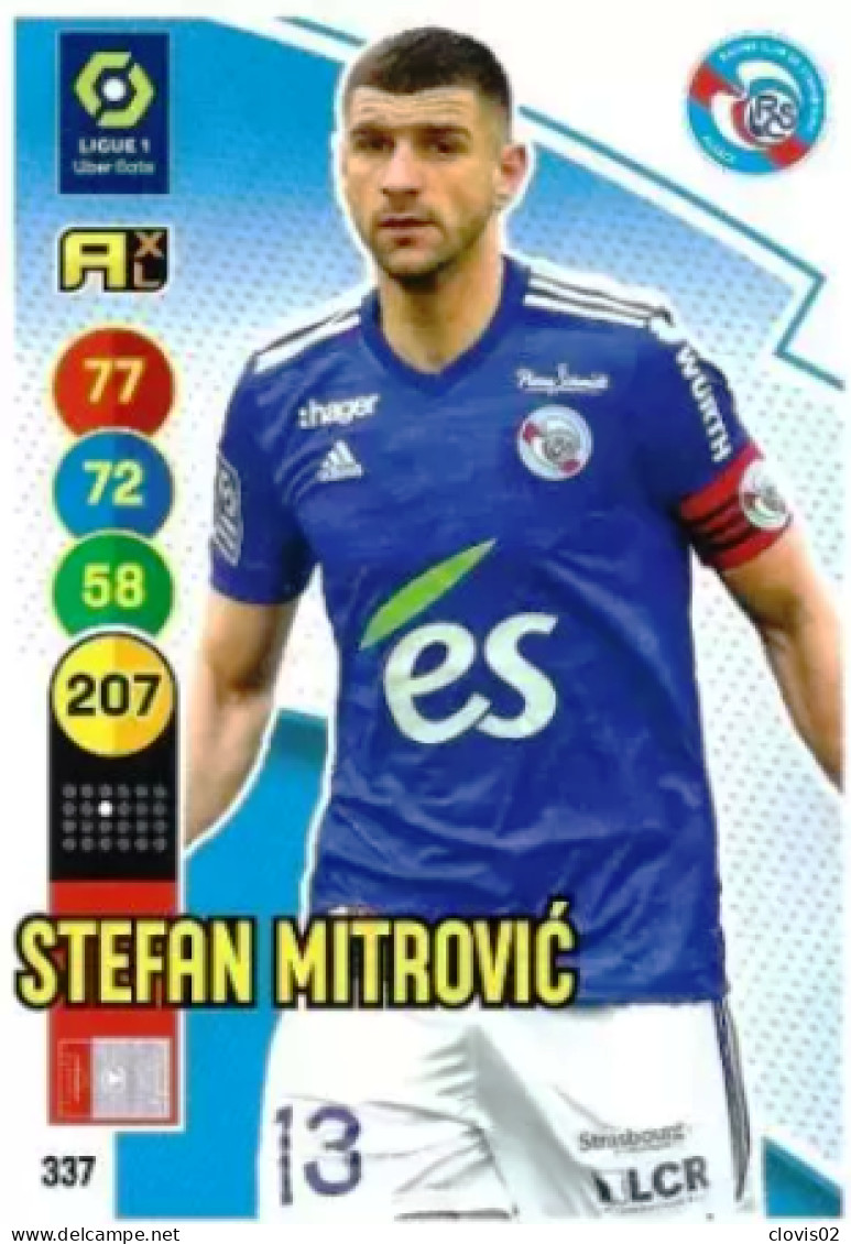 337 Stefan Mitrović - RC Strasbourg - Panini Adrenalyn XL LIGUE 1 - 2021-2022 Carte Football - Trading Cards