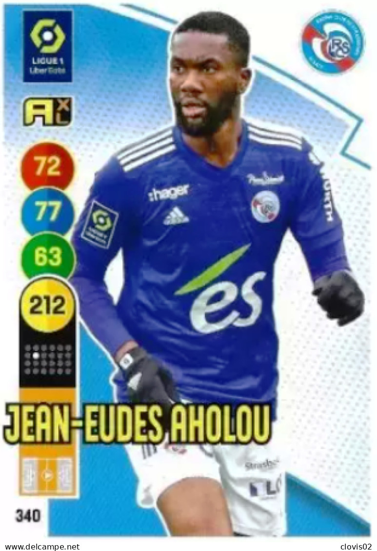 340 Jean-Eudes Aholou - RC Strasbourg - Panini Adrenalyn XL LIGUE 1 - 2021-2022 Carte Football - Trading Cards