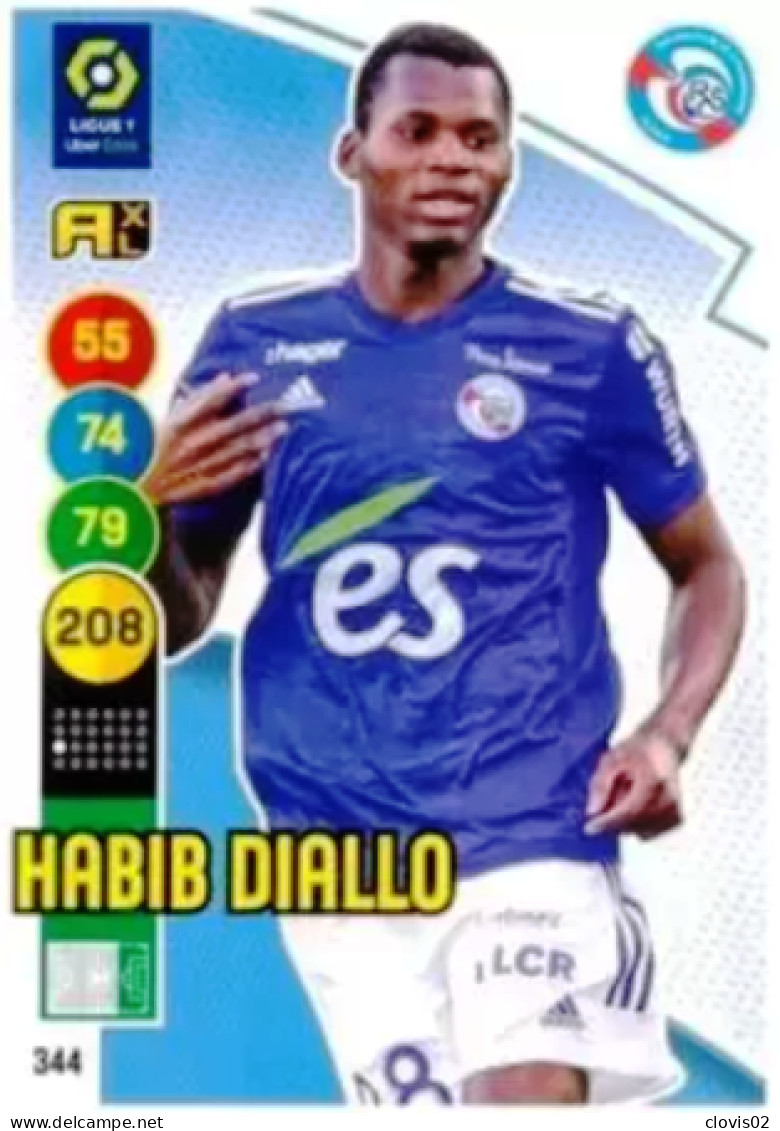 344 Habib Diallo - RC Strasbourg - Panini Adrenalyn XL LIGUE 1 - 2021-2022 Carte Football - Trading Cards