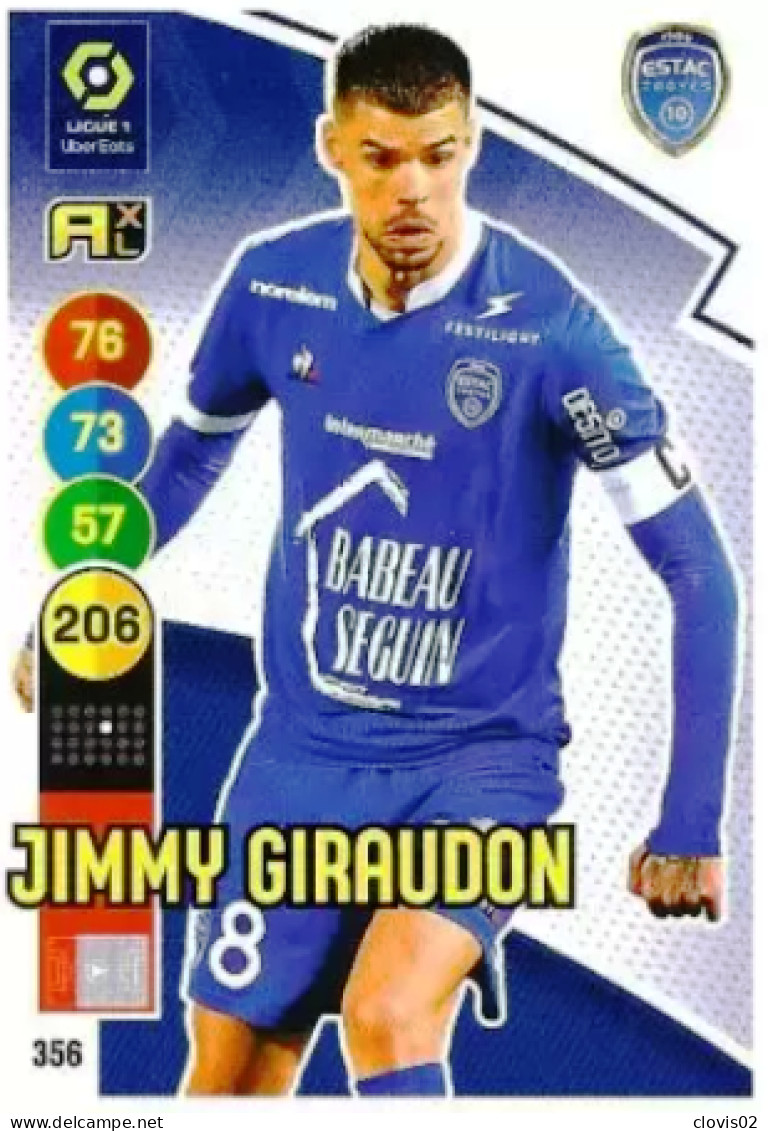 356 Jimmy Giraudon - ESTAC Troyes - Panini Adrenalyn XL LIGUE 1 - 2021-2022 Carte Football - Trading Cards