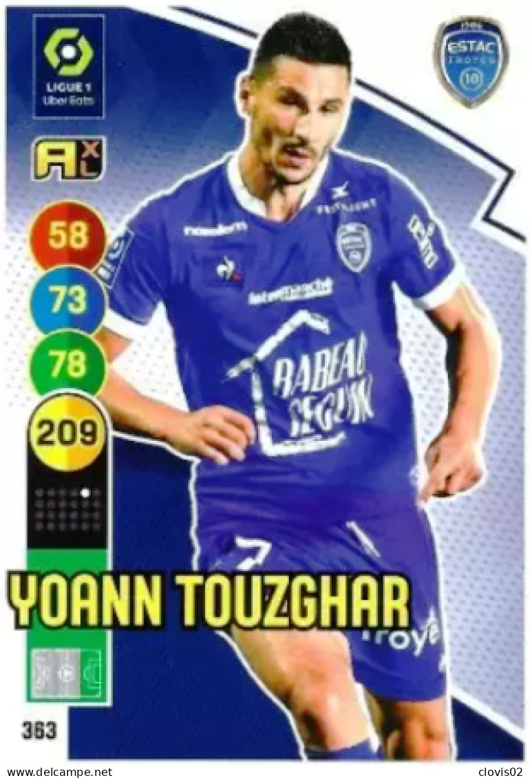 363 Yoann Touzghar - ESTAC Troyes - Panini Adrenalyn XL LIGUE 1 - 2021-2022 Carte Football - Trading Cards