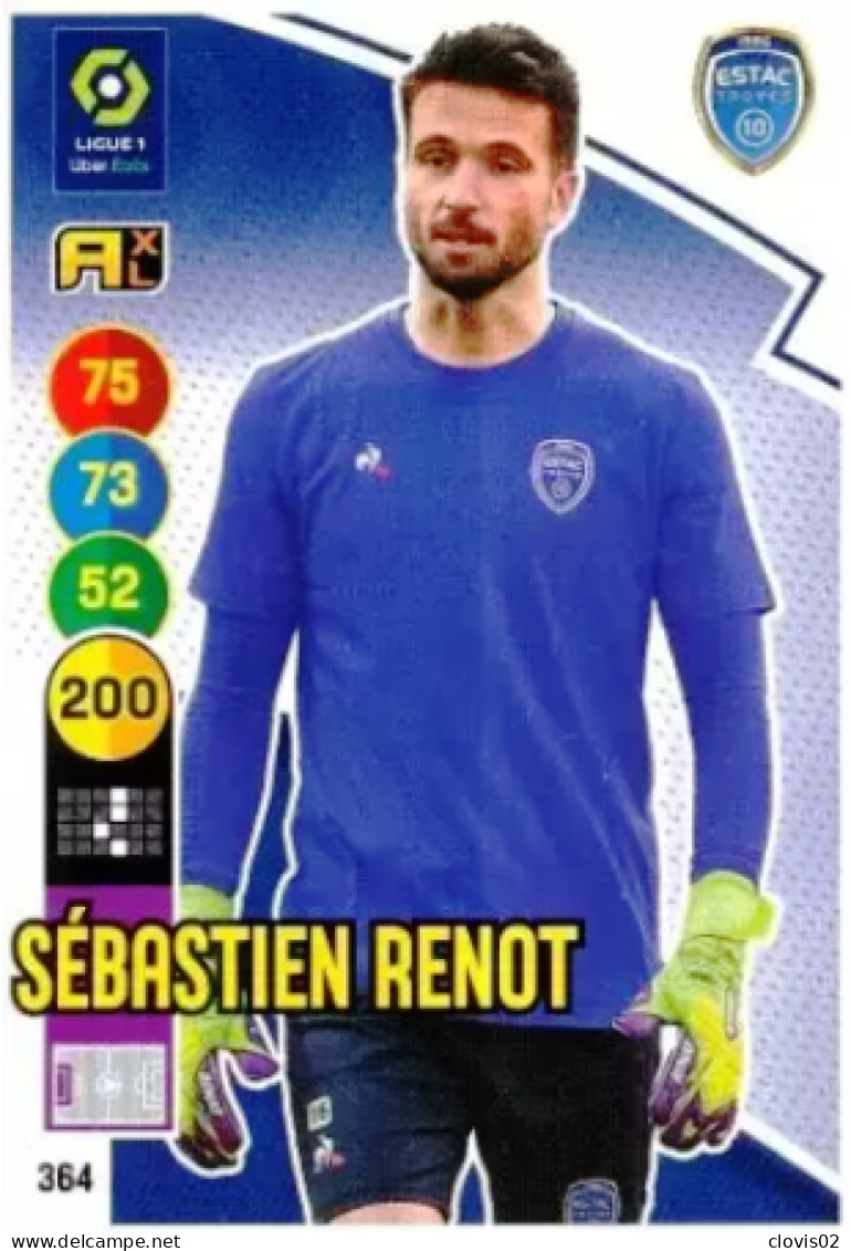 364 Sébastien Renot - ESTAC Troyes - Panini Adrenalyn XL LIGUE 1 - 2021-2022 Carte Football - Trading Cards
