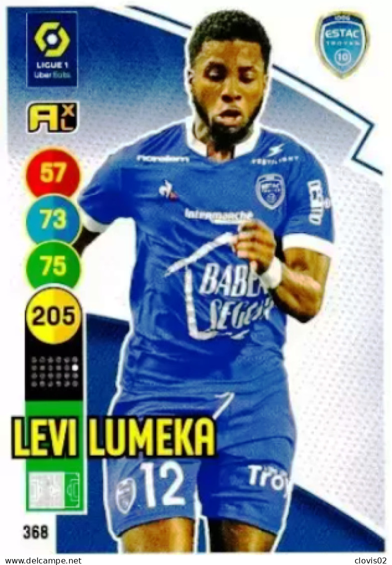 368 Levi Lumeka - ESTAC Troyes - Panini Adrenalyn XL LIGUE 1 - 2021-2022 Carte Football - Trading Cards