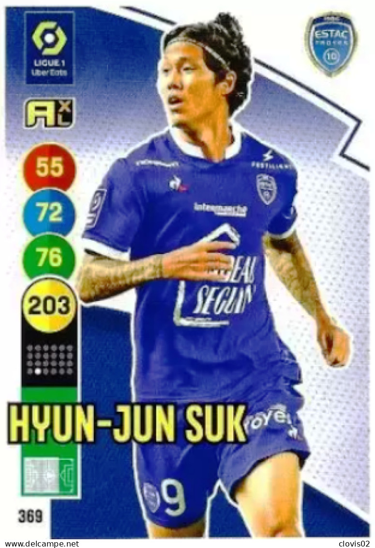 369 Hyun-Jun Suk - ESTAC Troyes - Panini Adrenalyn XL LIGUE 1 - 2021-2022 Carte Football - Trading Cards