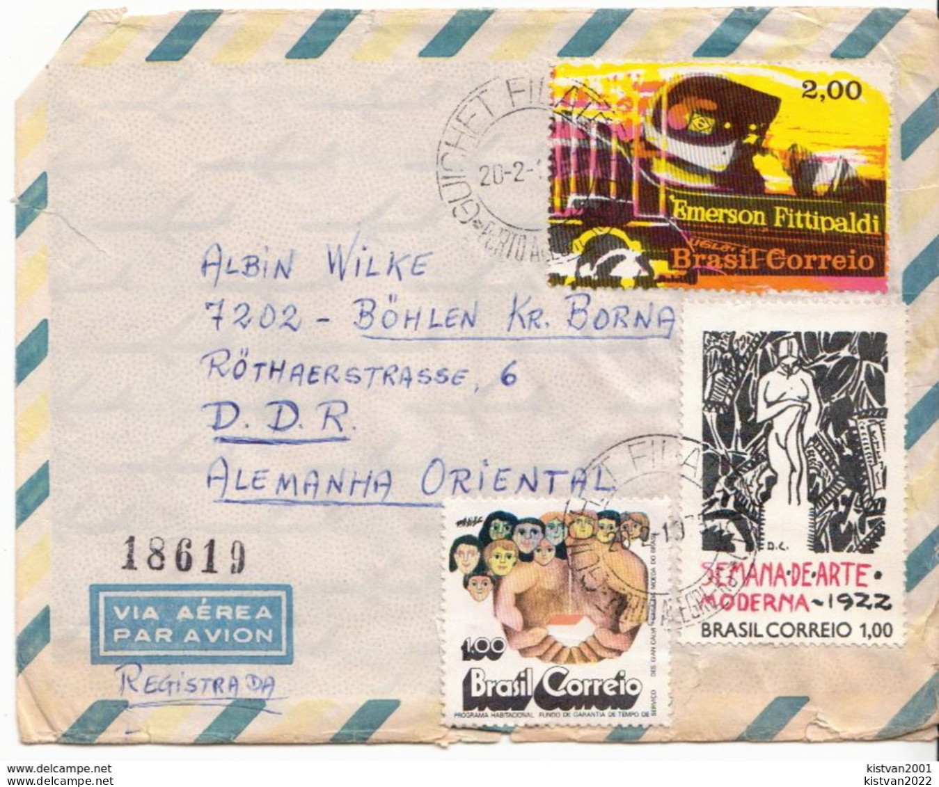 Postal History Cover: Brazil Stamps From SSs On Cover - Briefe U. Dokumente