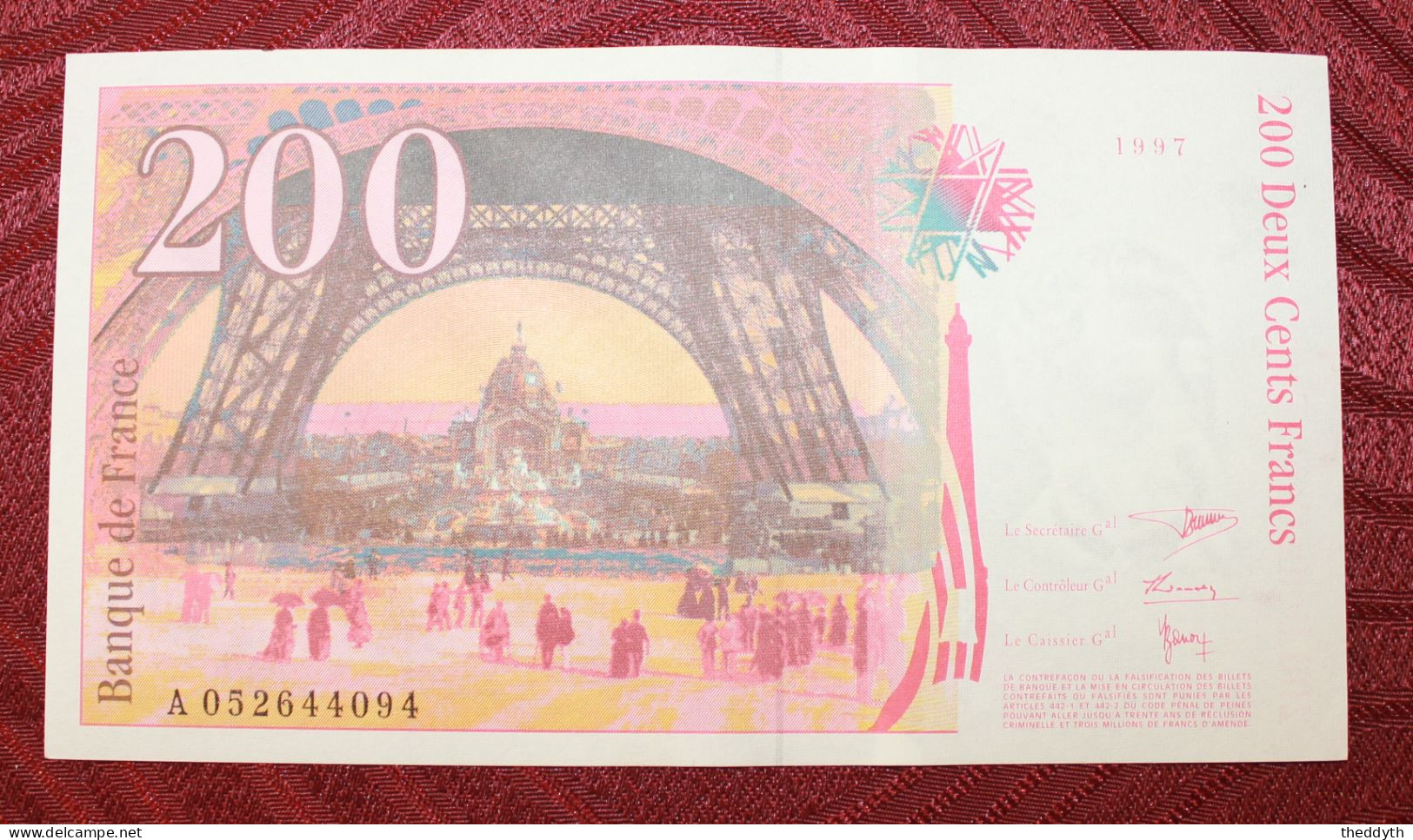 Suite De 2 Billets 200 Francs Gustave Eiffel 1997 – A 052 – SUP+++ - 200 F 1995-1999 ''Eiffel''