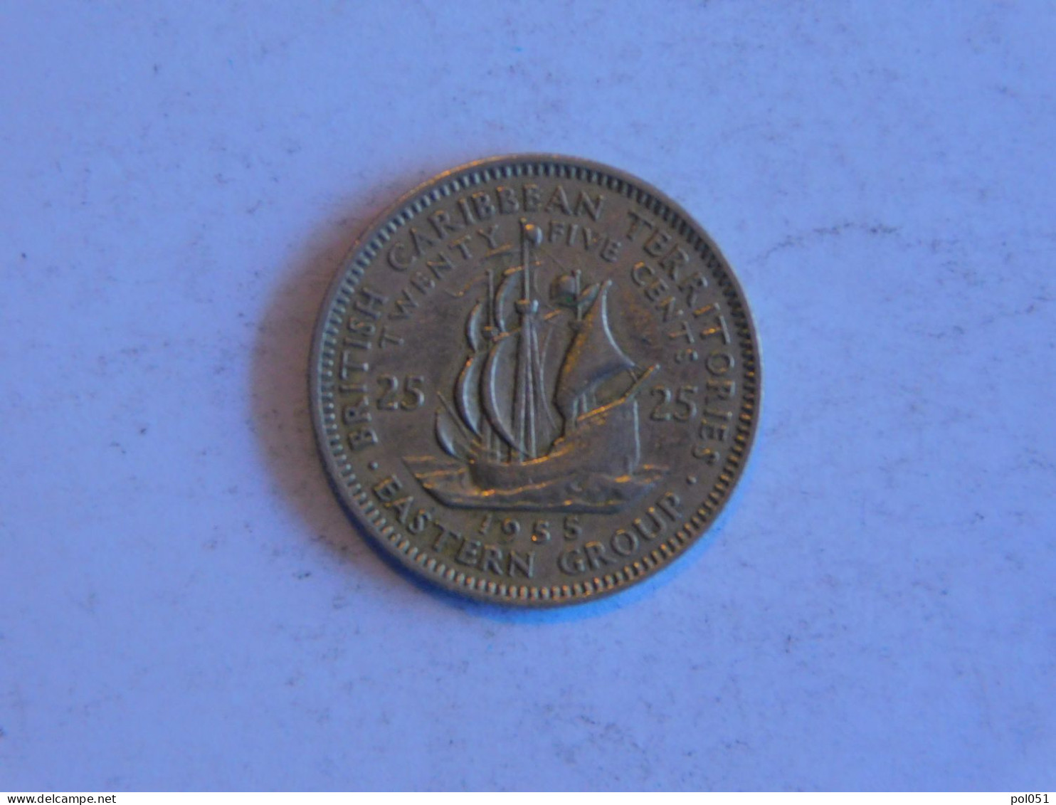 Territoires Britanniques Des Caraïbes EAST CARIBBEAN 25 Twenty Five Cents 1955 - Caraibi Britannici (Territori)