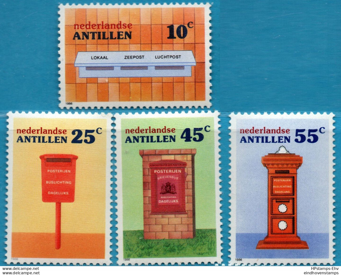 Dutch Antilles 1986 Letter Boxes 4 Values MNH - Poste