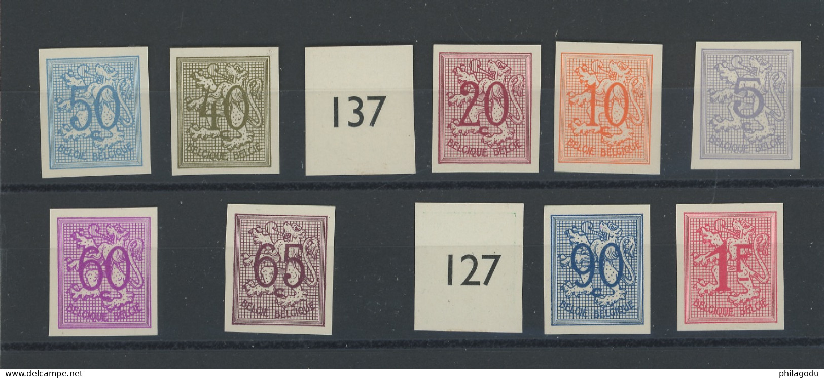 1951. Chiffres 849/859  (tirage 200  Ex)  NON DENTELES - 1951-1975 Heraldieke Leeuw