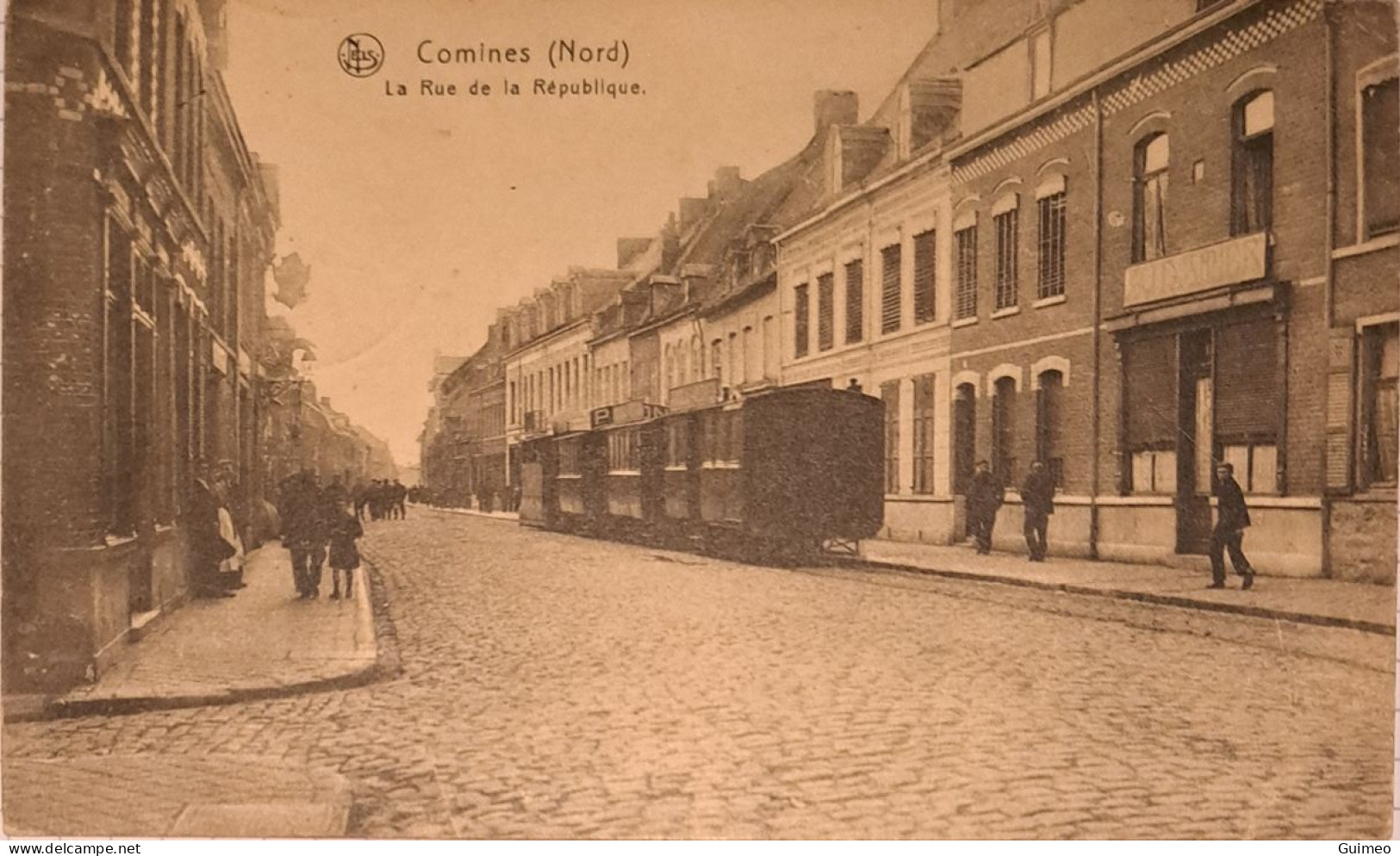 Comines Nord La Rue De La République Tram Vicinal Vapeur édit Taillieu - Komen-Waasten