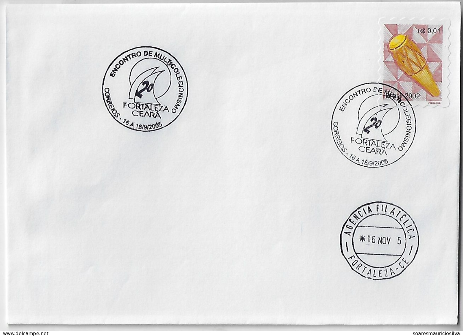 Brazil 2005 Cover Commemorative Cancel Postmark 2nd Multicollection Meeting In Fortaleza Sun Sail - Briefe U. Dokumente