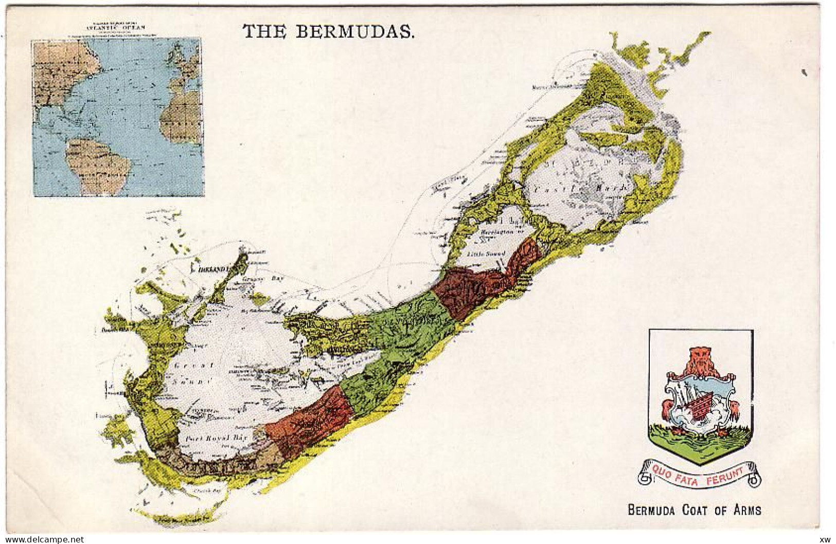 AMERIQUE - ANTILLES - BERMUDES - CPA Geographique Des Iles BERMUDES - Bermuda Coat Of Arms - Ref D23 - Bermudes