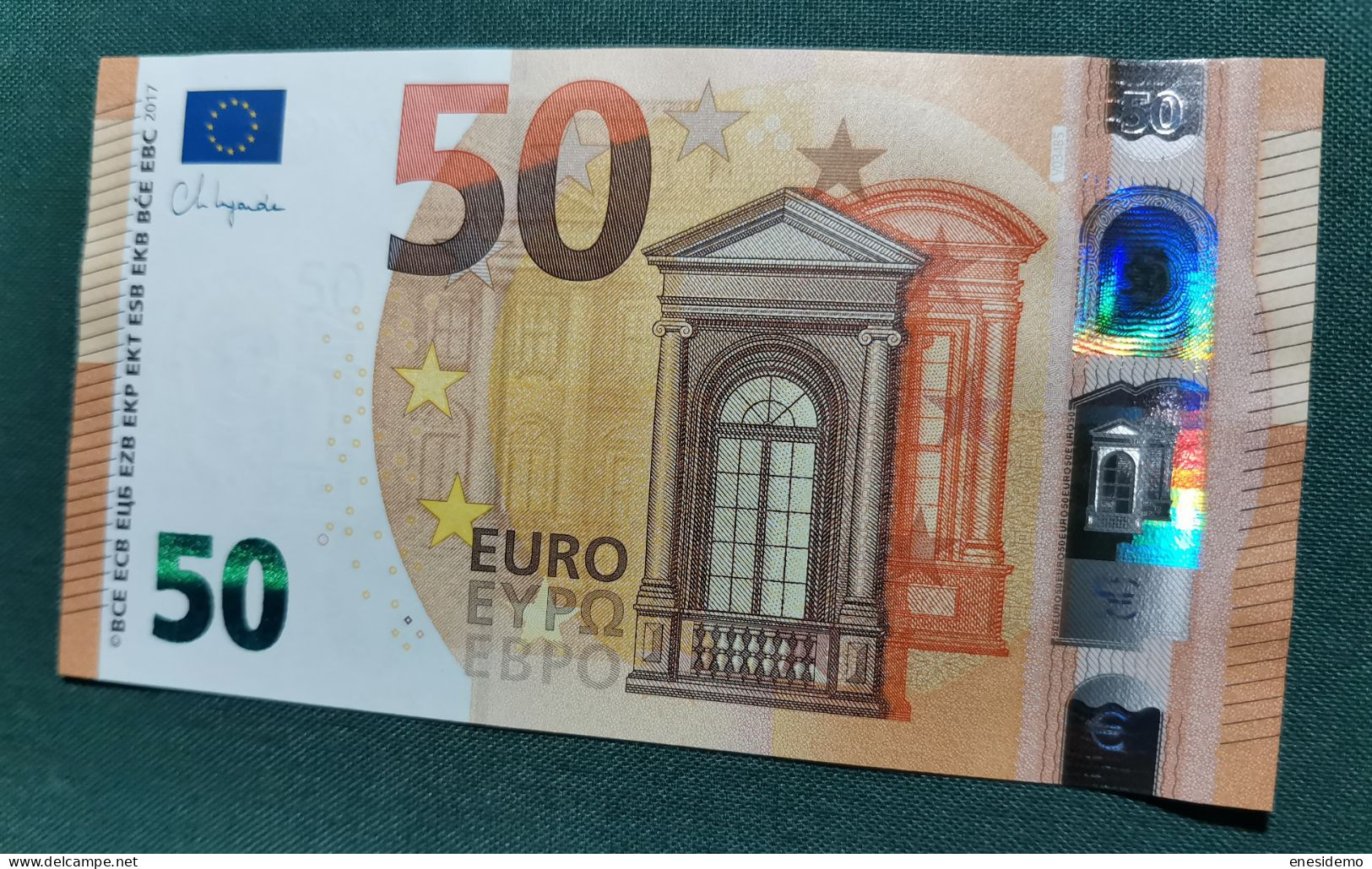 50 EURO SPAIN 2017 LAGARDE V034B5 VD SC FDS UNC. PERFECT - 50 Euro